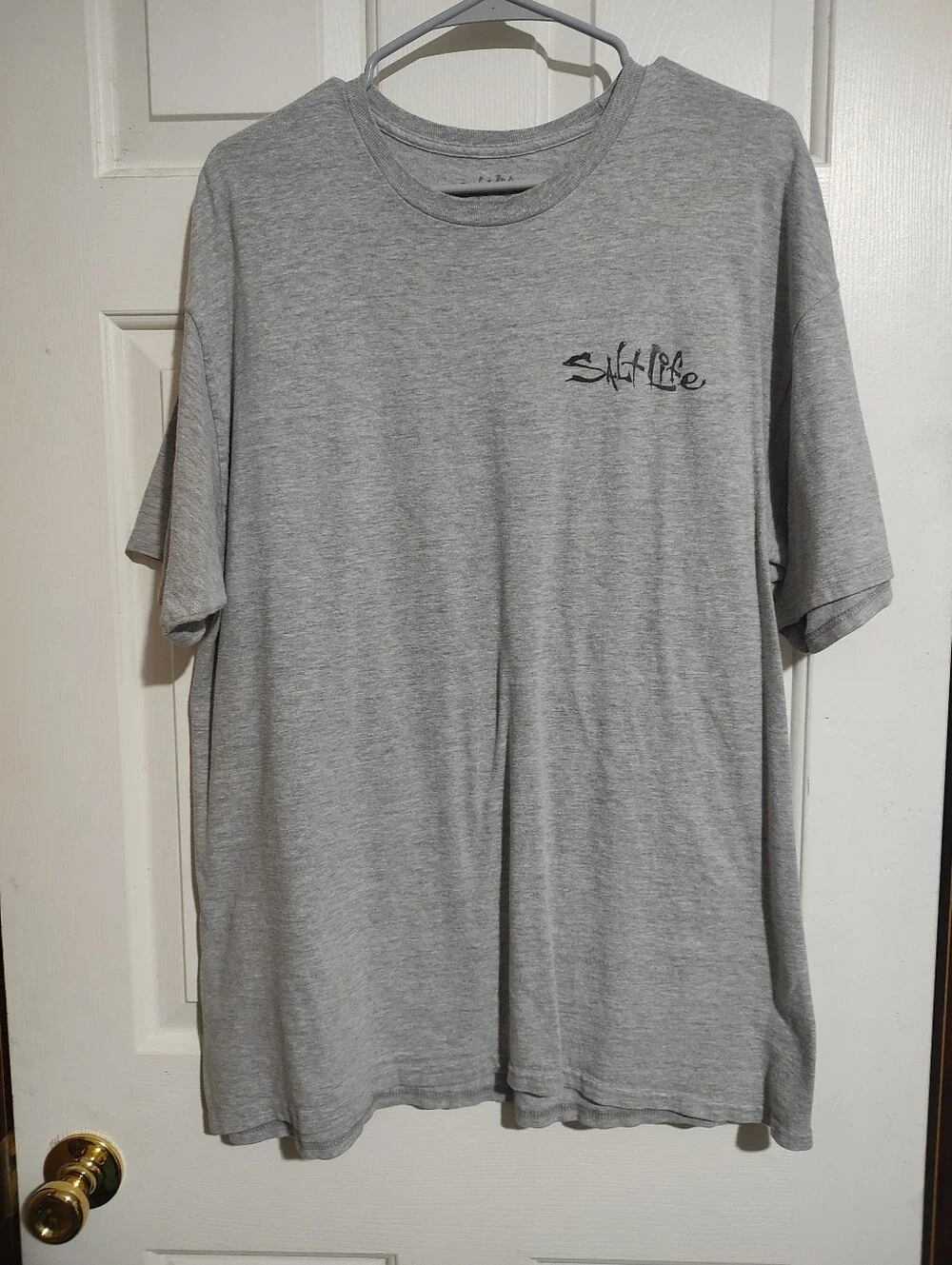 Salt Life Gray Tee with Multicolor Marlin Art